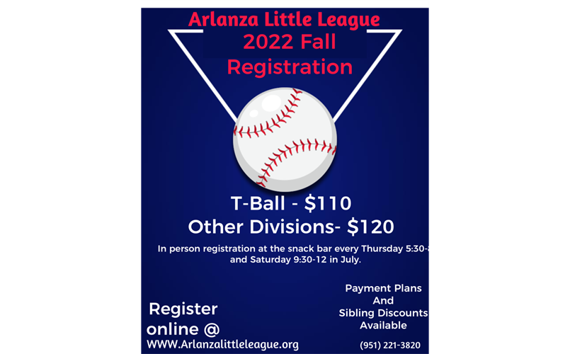 2022 Fall Registration is here!!!!
